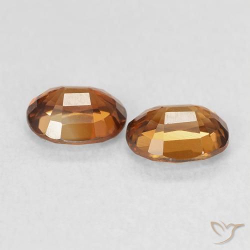 Zircon Gemstones in 5.3 x 4.1 mm Size for Sale, Zircon Stones in Medium Orange Color