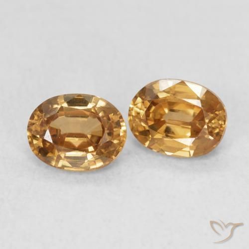 1.15 ctw Golden Zircon Stones, Natural Zircon in Oval Facet Shape for Sale