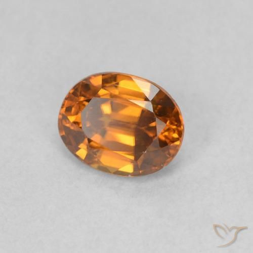 0.62 ct Orange Zircon Stone, Natural Zircon in Oval Facet Shape for Sale