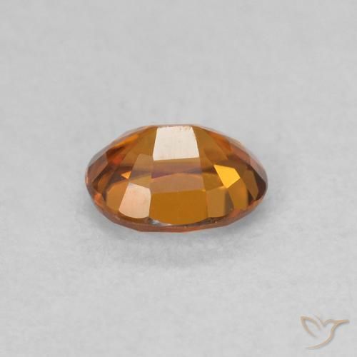 Zircon Gemstone in 5 x 4 mm (calibrated) Size for Sale, Zircon Stone in Medium Dark-Orange Color