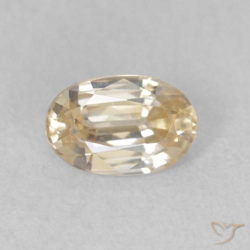 0.74ct Natural Light Yellow Zircon, Oval, VVS