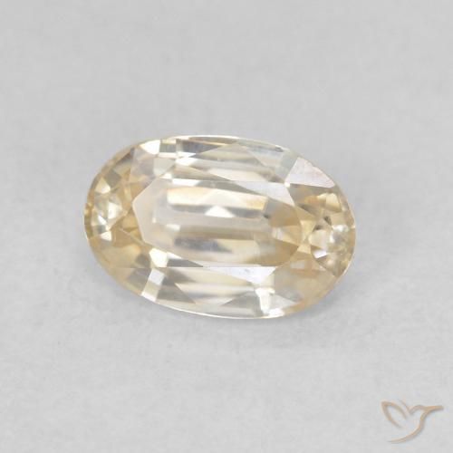 0.74 ct Golden Zircon Stone, Natural Zircon in Oval Facet Shape for Sale