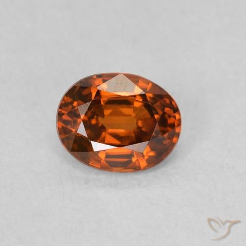 0.62ct Natural Reddish Orange Zircon, Oval, VVS