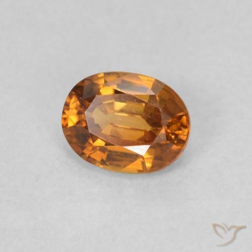 0.61 ct Orange Zircon Stone, Natural Zircon in Oval Facet Shape for Sale