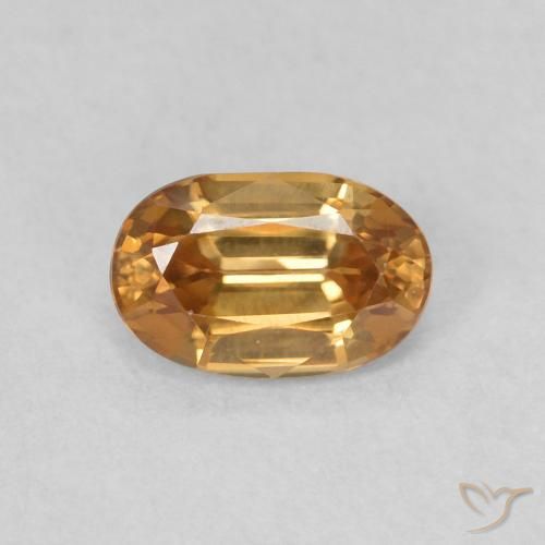 0.66ct Natural Medium Orange Zircon, Oval, VVS