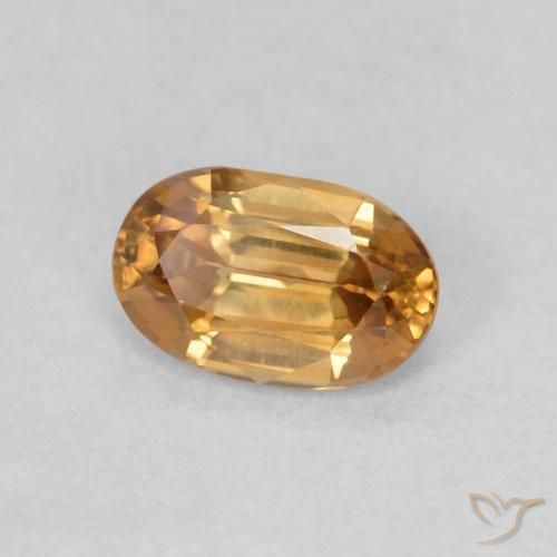 0.66 ct Orange Zircon Stone, Natural Zircon in Oval Facet Shape for Sale