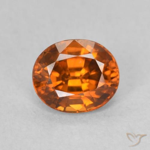 1.00ct Natural Deep Orange Zircon, Oval, VVS