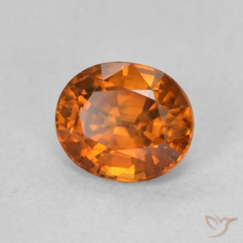1.00 ct Orange Zircon Stone, Natural Zircon in Oval Facet Shape for Sale