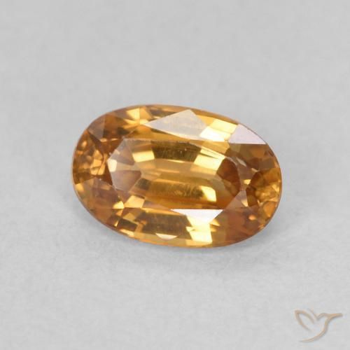0.80 ct Orange Zircon Stone, Natural Zircon in Oval Facet Shape for Sale