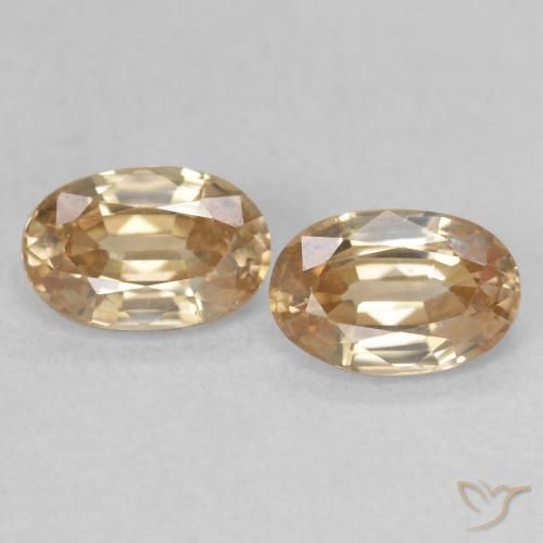 1.37ctw Natural Light Peachy Golden Zircon, Oval, VVS-VS