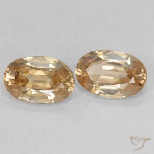 1.37 ctw Golden Zircon Stones, Natural Zircon in Oval Facet Shape for Sale