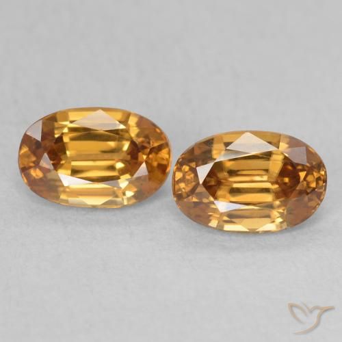 1.59ctw Natural Medium Gold Zircon, Oval, VVS-VS