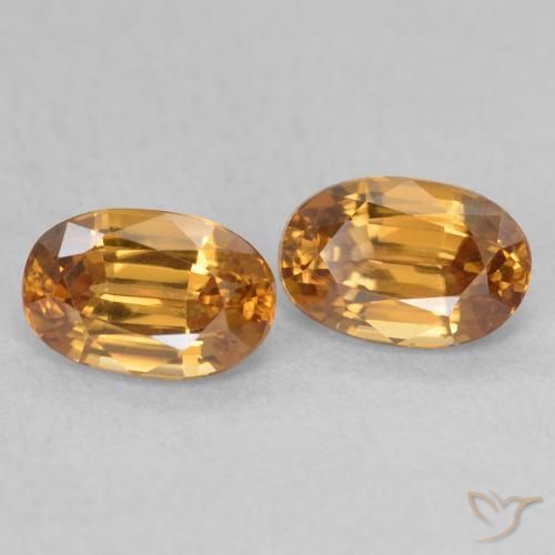 1.59 ctw Golden Zircon Stones, Natural Zircon in Oval Facet Shape for Sale