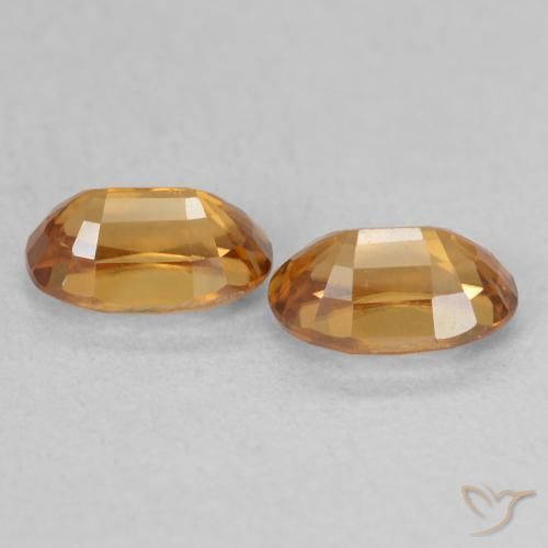 Zircon Gemstones in 6 x 4 mm (calibrated) Size for Sale, Zircon Stones in Medium Gold Color