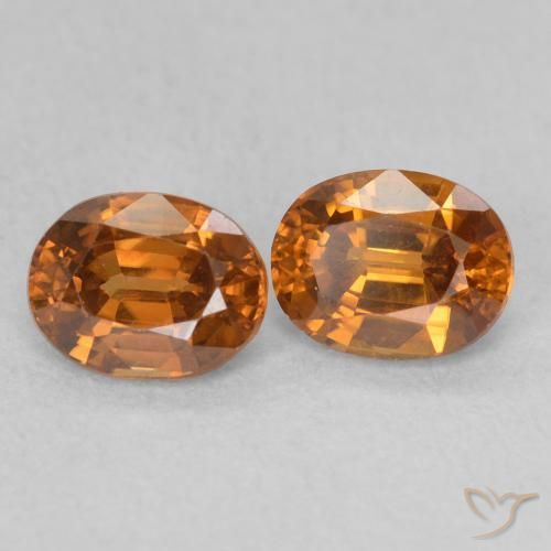 1.27 ctw Orange Zircon Stones, Natural Zircon in Oval Facet Shape for Sale