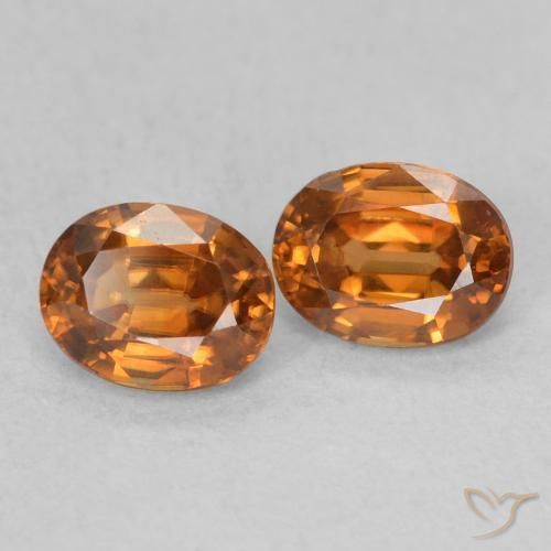 1.21 ctw Orange Zircon Stones, Natural Zircon in Oval Facet Shape for Sale