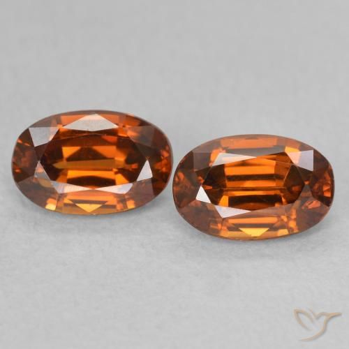 1.62ctw Natural Deep Orange Zircon, Oval, VVS-VS