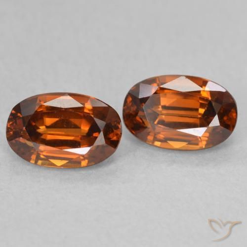1.62 ctw Orange Zircon Stones, Natural Zircon in Oval Facet Shape for Sale