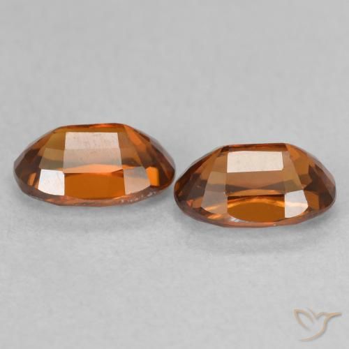 Zircon Gemstones in 6 x 4 mm (calibrated) Size for Sale, Zircon Stones in Deep Orange Color