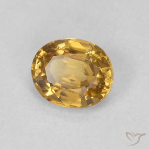 0.96 ct Golden Zircon Stone, Natural Zircon in Oval Facet Shape for Sale