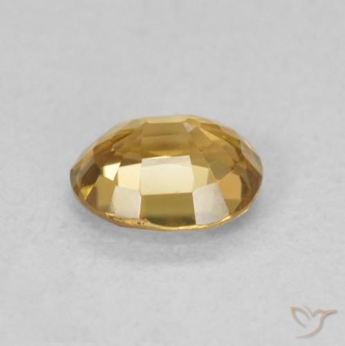 Zircon Gemstone in 6 x 4.9 mm Size for Sale, Zircon Stone in Golden-Brown Color