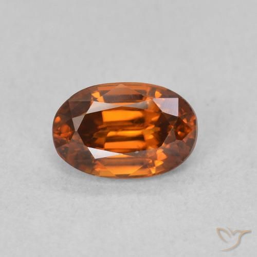 0.84ct Natural Deep Orange Zircon, Oval, VVS