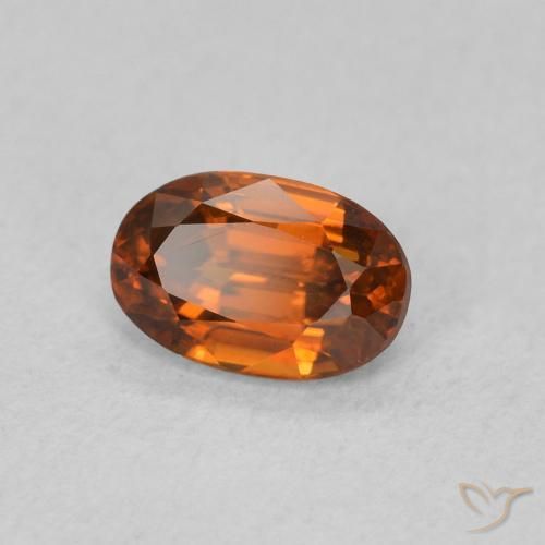 0.84 ct Orange Zircon Stone, Natural Zircon in Oval Facet Shape for Sale