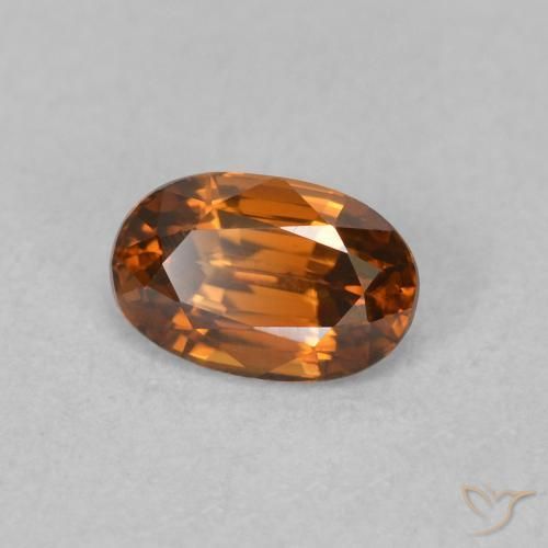 0.78 ct Orange Zircon Stone, Natural Zircon in Oval Facet Shape for Sale