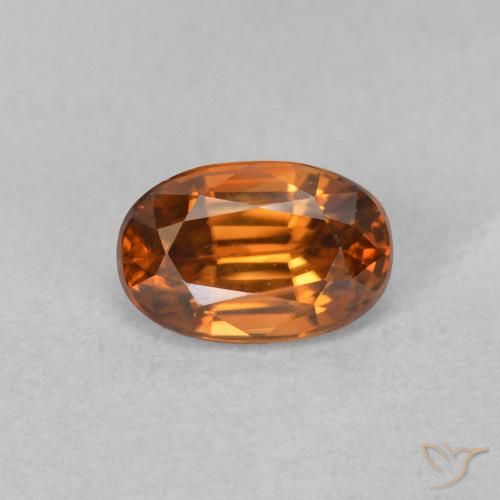 0.81ct Natural Medium Dark-Orange Zircon, Oval, VVS