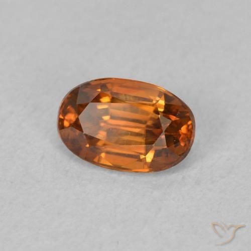 0.81 ct Orange Zircon Stone, Natural Zircon in Oval Facet Shape for Sale