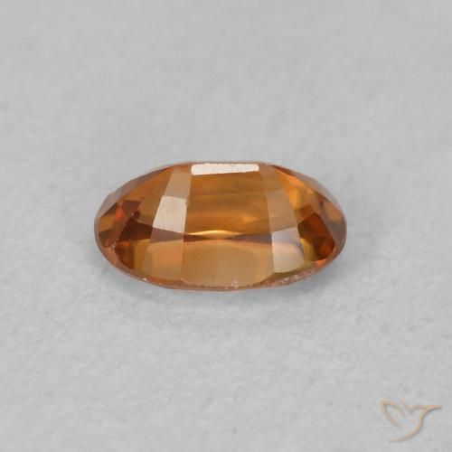 Zircon Gemstone in 6 x 4 mm (calibrated) Size for Sale, Zircon Stone in Medium Dark-Orange Color