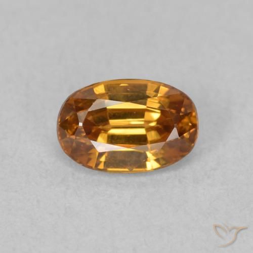 0.84ct Natural Orange Brown Zircon, Oval, VVS