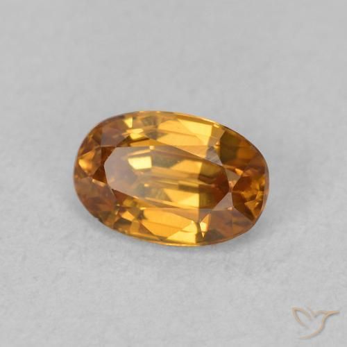 0.84 ct Orange Zircon Stone, Natural Zircon in Oval Facet Shape for Sale