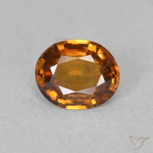 0.86ct Natural Medium Orange Zircon, Oval, VVS