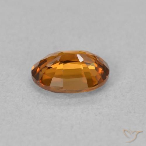 Zircon Gemstone in 6 x 4.9 mm Size for Sale, Zircon Stone in Medium Orange Color