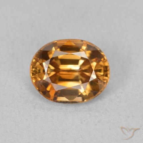 1.03ct Natural Medium Orange Zircon, Oval, VVS