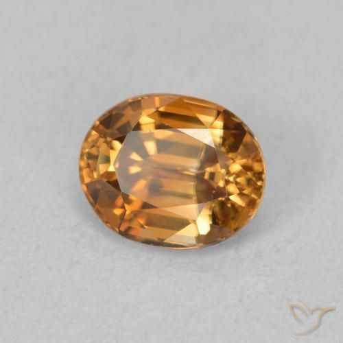 1.03 ct Orange Zircon Stone, Natural Zircon in Oval Facet Shape for Sale