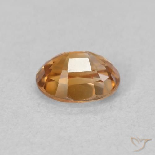 Zircon Gemstone in 6 x 4.9 mm Size for Sale, Zircon Stone in Medium Orange Color