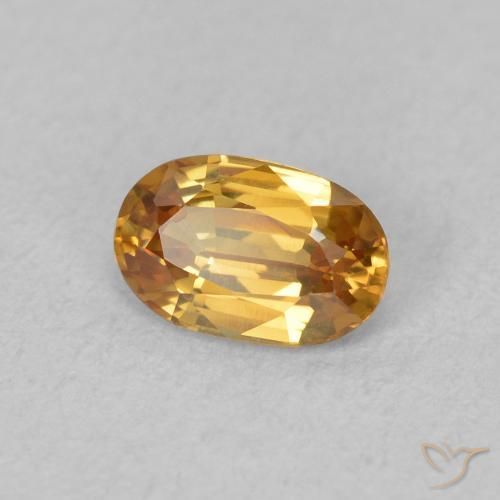 0.70 ct Orange Zircon Stone, Natural Zircon in Oval Facet Shape for Sale