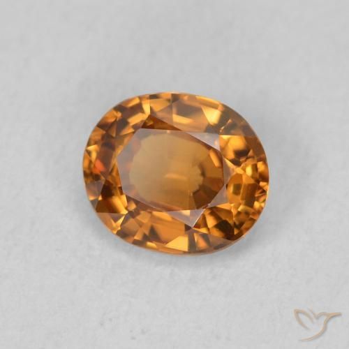 0.91 ct Orange Zircon Stone, Natural Zircon in Oval Facet Shape for Sale