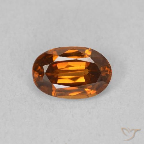 0.68ct Natural Medium Orange Zircon, Oval, VVS