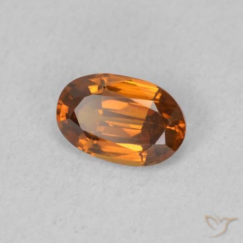 0.68 ct Orange Zircon Stone, Natural Zircon in Oval Facet Shape for Sale