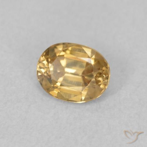 0.62 ct Golden Zircon Stone, Natural Zircon in Oval Facet Shape for Sale