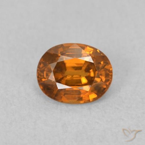 0.65ct Natural Medium Orange Zircon, Oval, VVS