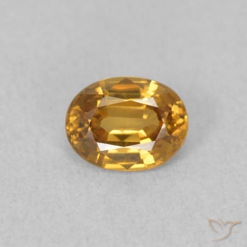 0.55ct Natural Medium Gold Zircon, Oval, VVS