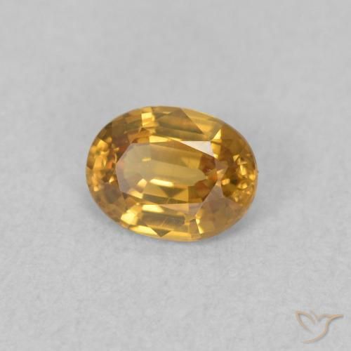 0.55 ct Golden Zircon Stone, Natural Zircon in Oval Facet Shape for Sale