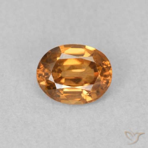 0.61ct Natural Orange Brown Zircon, Oval, VVS