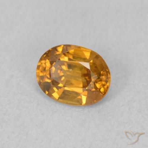 0.60 ct Orange Zircon Stone, Natural Zircon in Oval Facet Shape for Sale
