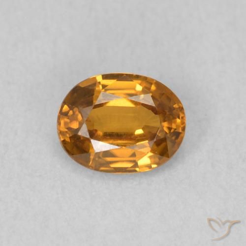 0.62ct Natural Medium Orange Zircon, Oval, VVS