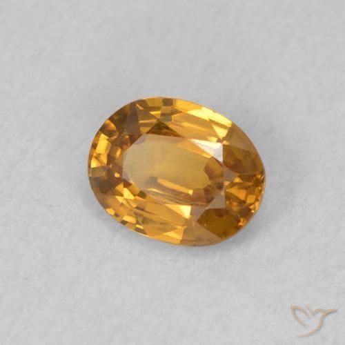 0.62 ct Orange Zircon Stone, Natural Zircon in Oval Facet Shape for Sale
